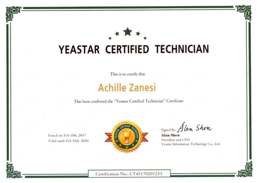 Yeastar certifield technician